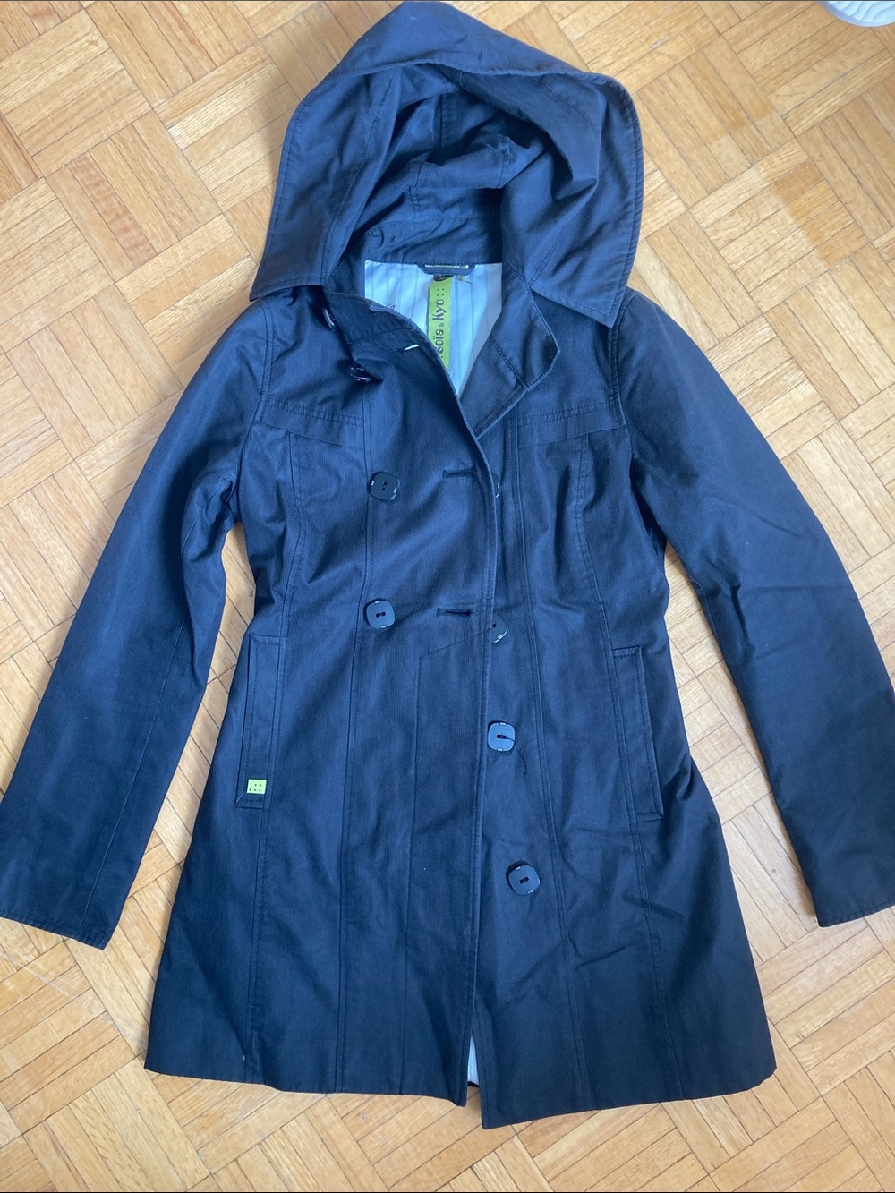 Soia & Kyo Black Hooded Trench Coat